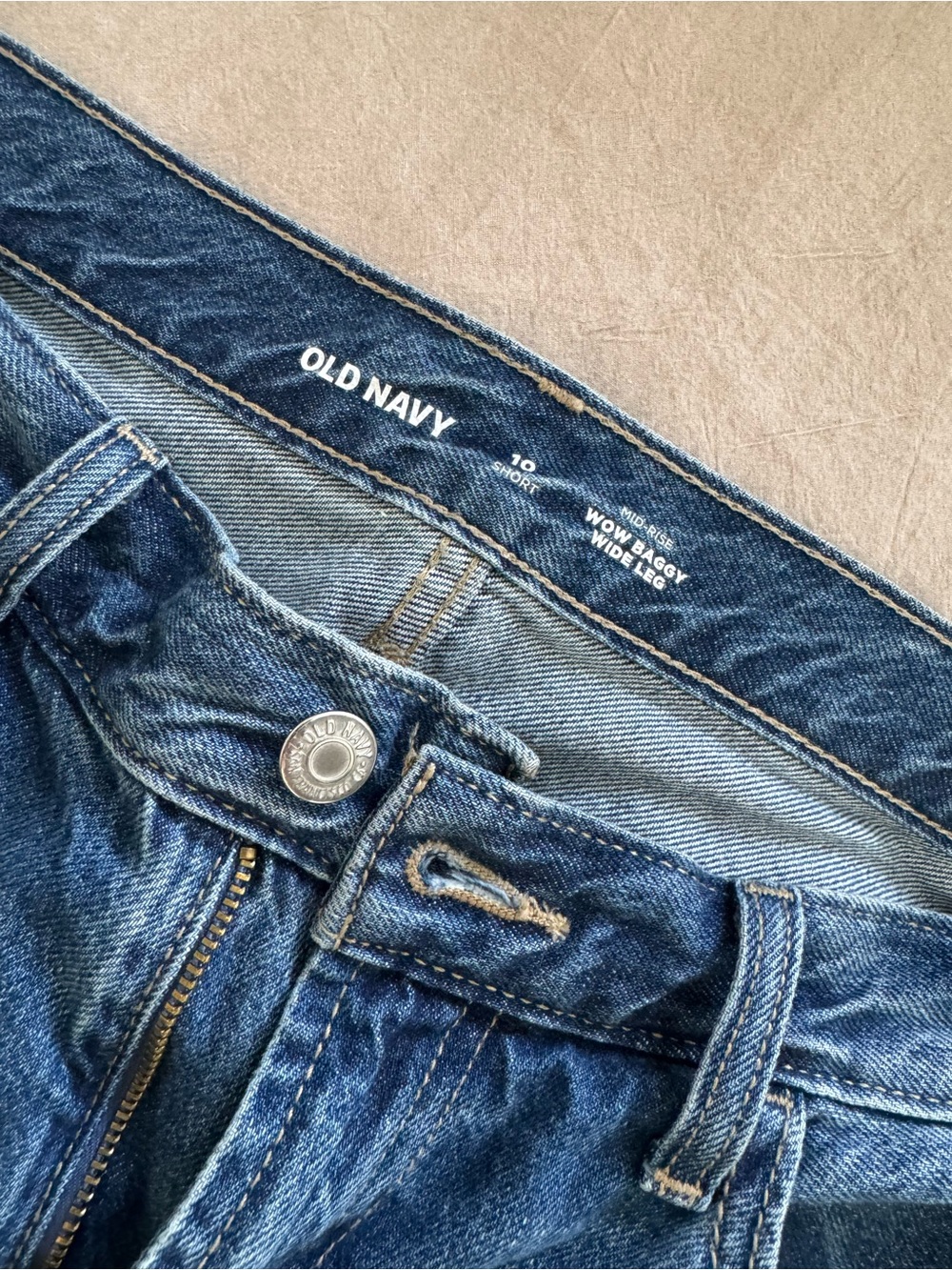 Old Navy Blue women’s wow Baggy Wide-Leg Jeans 10 short